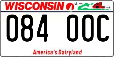WI license plate 084OOC