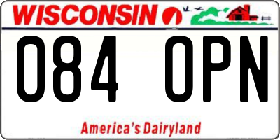WI license plate 084OPN