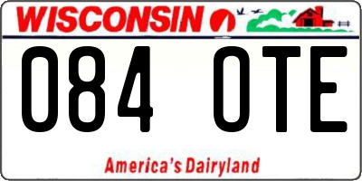 WI license plate 084OTE