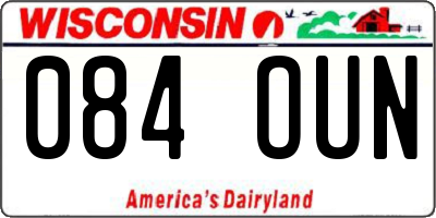 WI license plate 084OUN