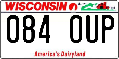 WI license plate 084OUP