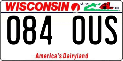WI license plate 084OUS