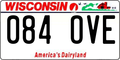 WI license plate 084OVE