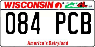 WI license plate 084PCB
