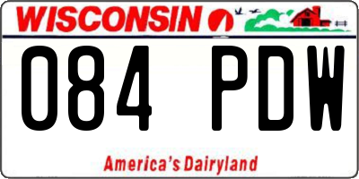 WI license plate 084PDW