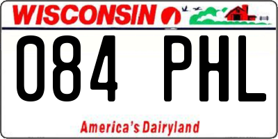 WI license plate 084PHL