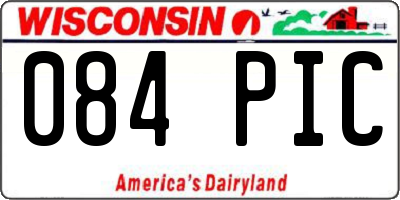 WI license plate 084PIC