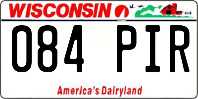 WI license plate 084PIR