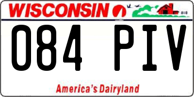 WI license plate 084PIV