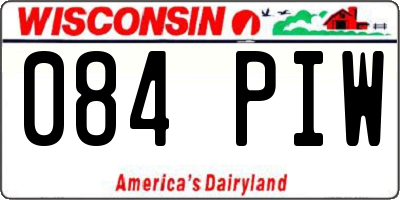 WI license plate 084PIW