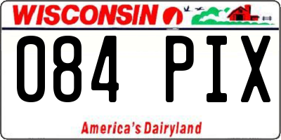 WI license plate 084PIX