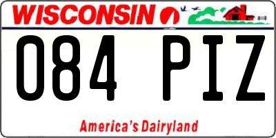 WI license plate 084PIZ