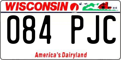 WI license plate 084PJC