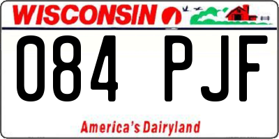 WI license plate 084PJF