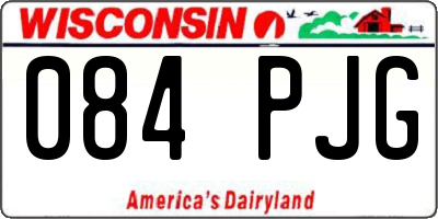 WI license plate 084PJG