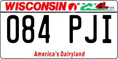 WI license plate 084PJI