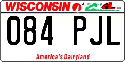 WI license plate 084PJL