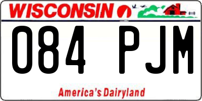 WI license plate 084PJM