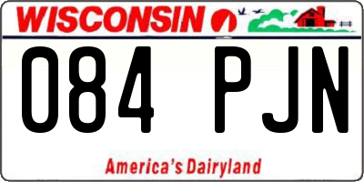 WI license plate 084PJN