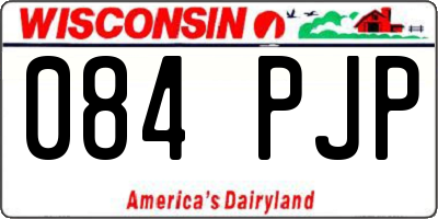 WI license plate 084PJP