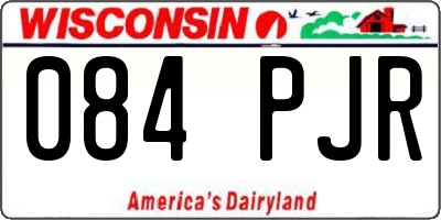 WI license plate 084PJR