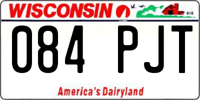 WI license plate 084PJT