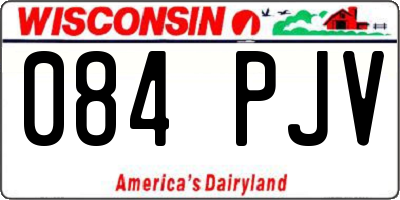 WI license plate 084PJV