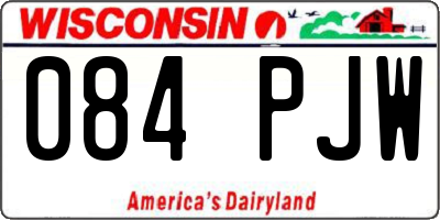 WI license plate 084PJW