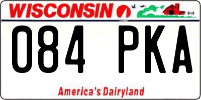 WI license plate 084PKA
