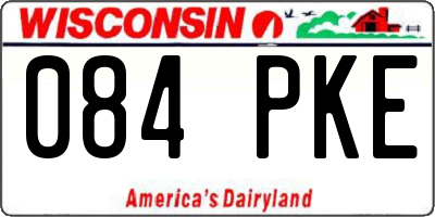 WI license plate 084PKE