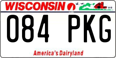 WI license plate 084PKG