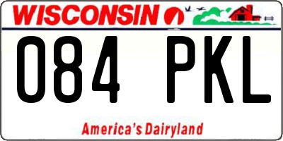 WI license plate 084PKL