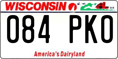 WI license plate 084PKO
