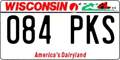 WI license plate 084PKS