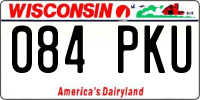 WI license plate 084PKU