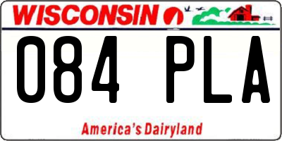 WI license plate 084PLA