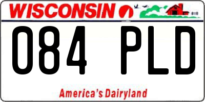 WI license plate 084PLD