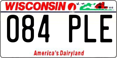 WI license plate 084PLE