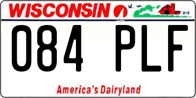 WI license plate 084PLF