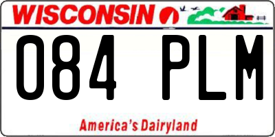 WI license plate 084PLM