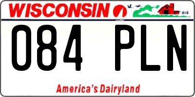 WI license plate 084PLN