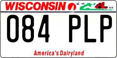 WI license plate 084PLP