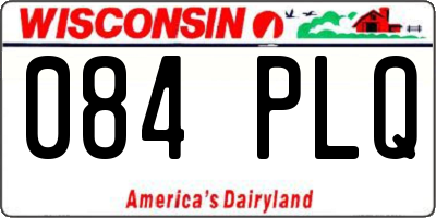 WI license plate 084PLQ