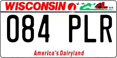WI license plate 084PLR