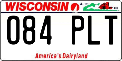WI license plate 084PLT