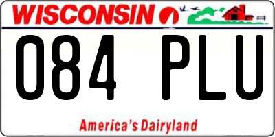 WI license plate 084PLU