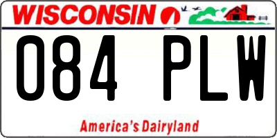 WI license plate 084PLW