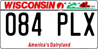 WI license plate 084PLX