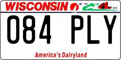 WI license plate 084PLY