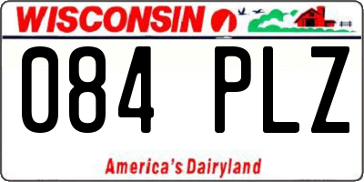WI license plate 084PLZ